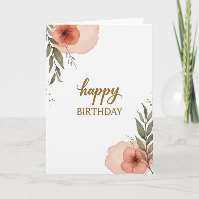 Carte d'anniversaire à écriture chaleureuse (Devant)