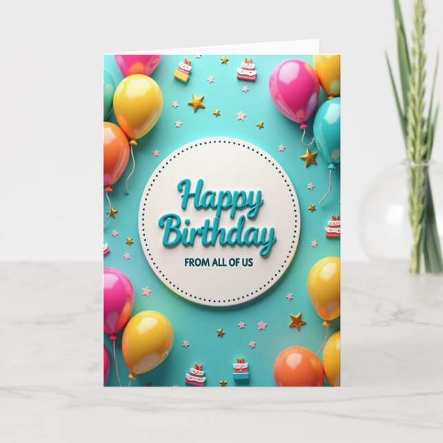Carte d'anniversaire à écriture en relief (Devant)