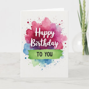 Carte d'anniversaire à écriture peinte