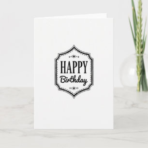 Carte d'anniversaire à emblème vintage