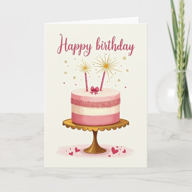 Carte d'anniversaire à étincelles (Devant)
