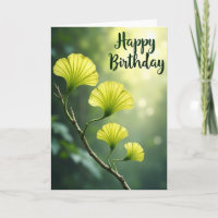 Carte d'anniversaire à feuille de Chartreuse