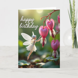 Carte d'anniversaire à figure ailée douce