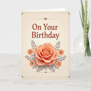 Carte d'anniversaire à fleurs de pêche