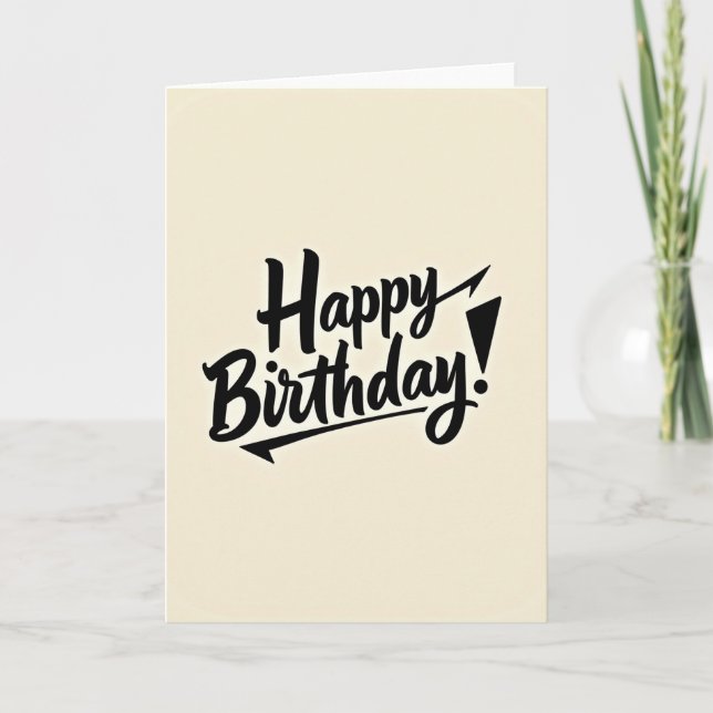 Carte d'anniversaire à fond crémeux (Devant)