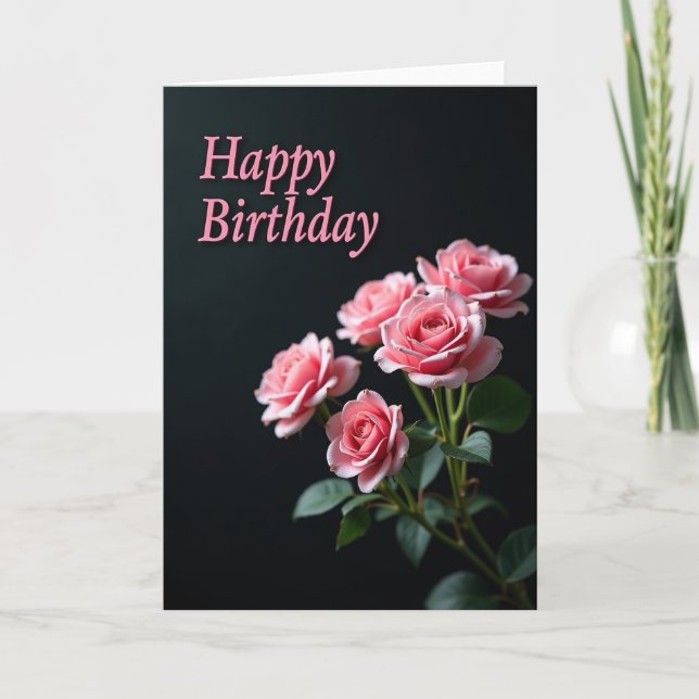 Carte d'anniversaire à fond velouté (Devant)