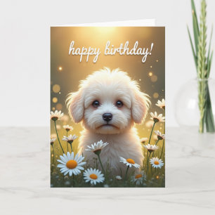 Carte d'anniversaire à fourrure dorée