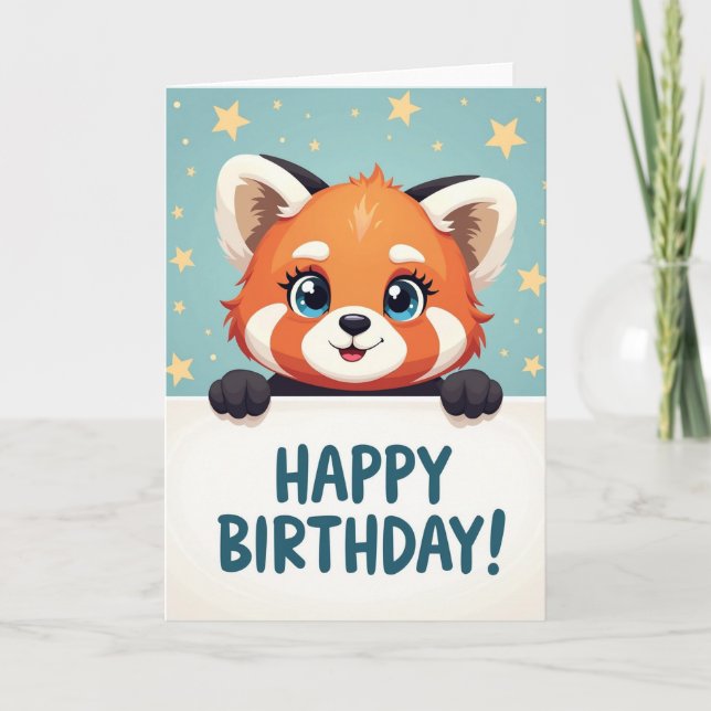 Carte d'anniversaire à fourrure orange (Devant)