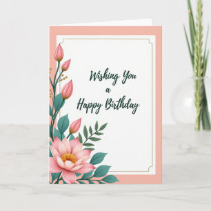 Carte d'anniversaire à garniture dorée