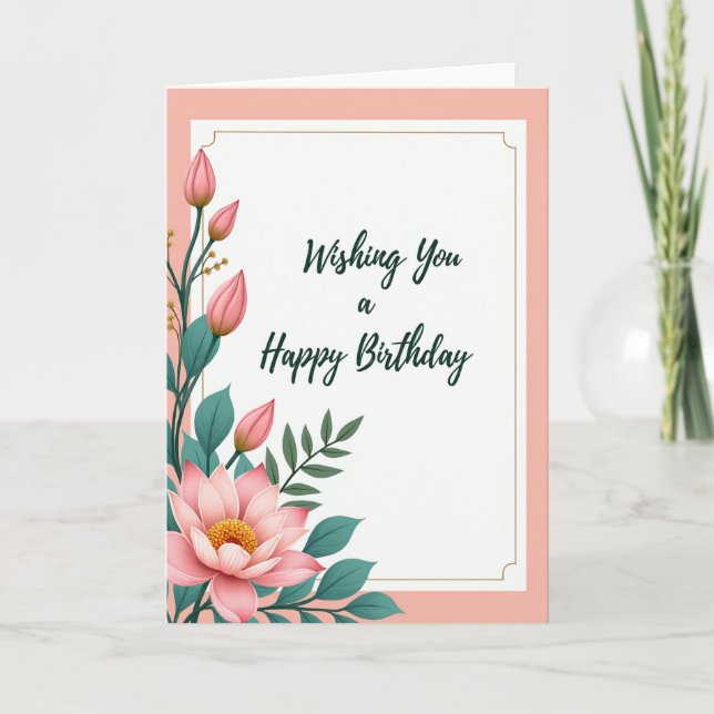 Carte d'anniversaire à garniture dorée (Devant)