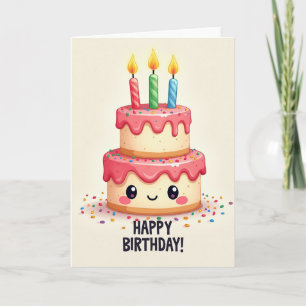 Carte d'anniversaire à gâteaux superposés