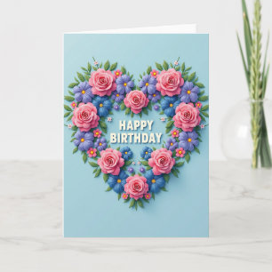 Carte d'anniversaire à guirlande botanique