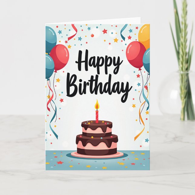 Carte d'anniversaire à la bougie lumineuse (Devant)