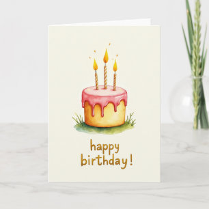 Carte d'anniversaire à la bougie peinte