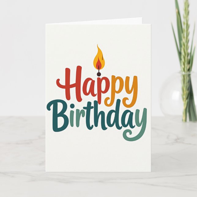 Carte d'anniversaire à la flamme douce (Devant)