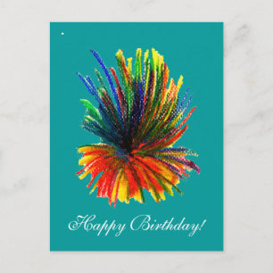 Carte d'anniversaire à la Fleur tropicale