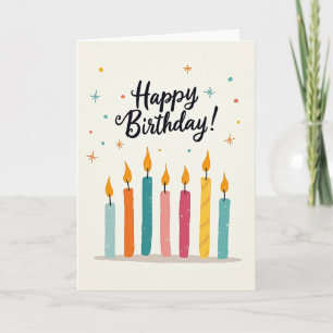 Carte d'anniversaire à la lumière des bougies