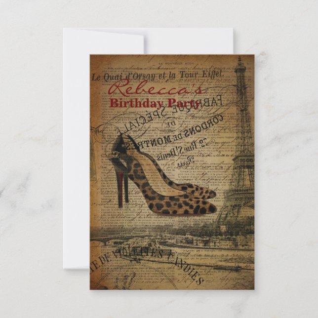 carte d'anniversaire à la mode parisienne (Devant)