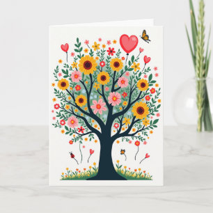 Carte d'anniversaire à la verrière florale