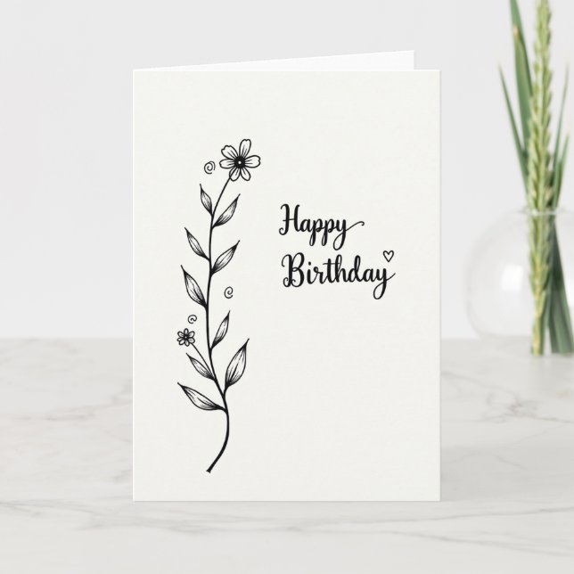 Carte d'anniversaire à la vigne fantaisiste (Devant)