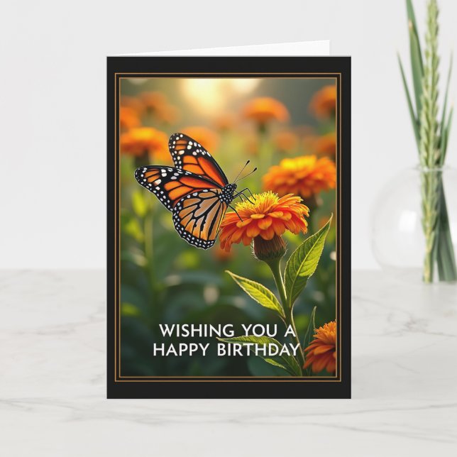 Carte d'anniversaire à l'aile ambre (Devant)