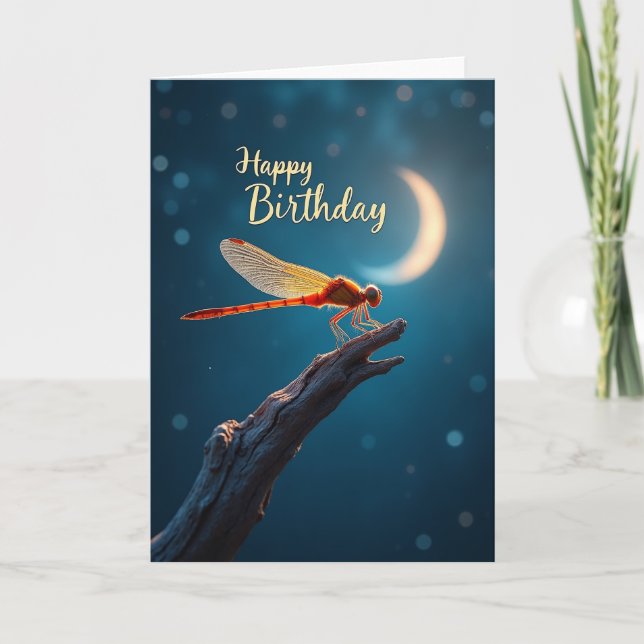 Carte d'anniversaire à l'aile éthérée (Devant)