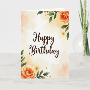 Carte d'anniversaire à l'aquarelle chaude