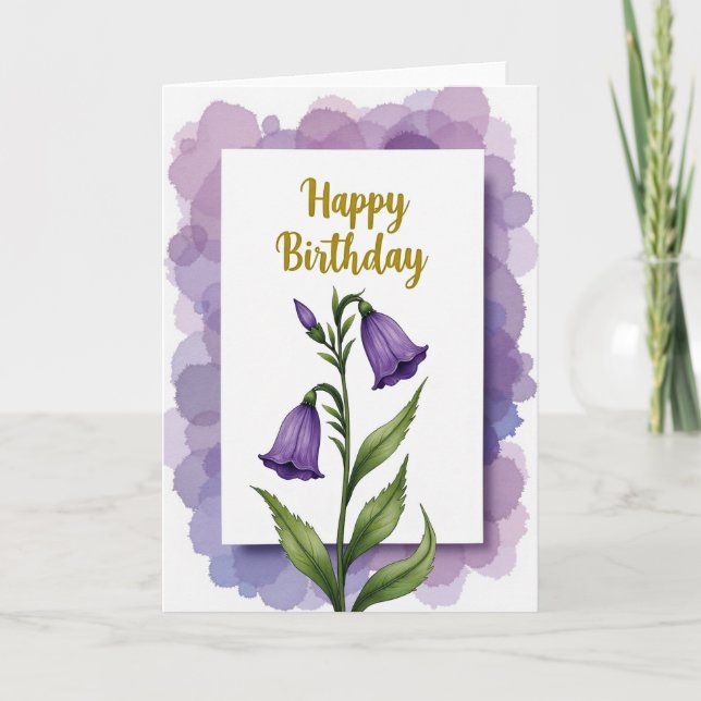 Carte d'anniversaire à l'aquarelle florale (Devant)