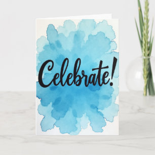Carte d'anniversaire à l'aquarelle fluide