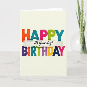 Carte d'anniversaire à l'aquarelle joyeuse