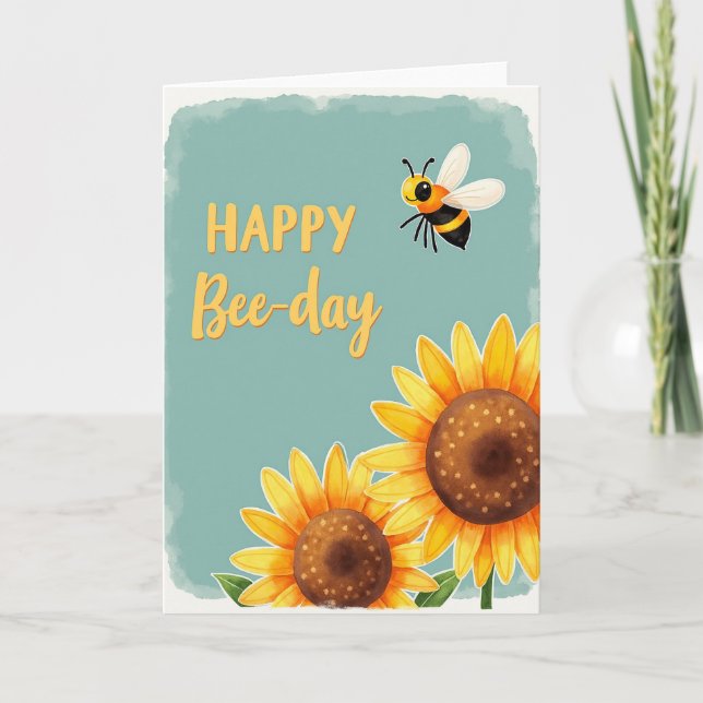 Carte d'anniversaire à l'aquarelle ludique (Devant)