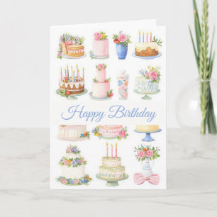 Carte d'anniversaire à l'aquarelle personnalisée