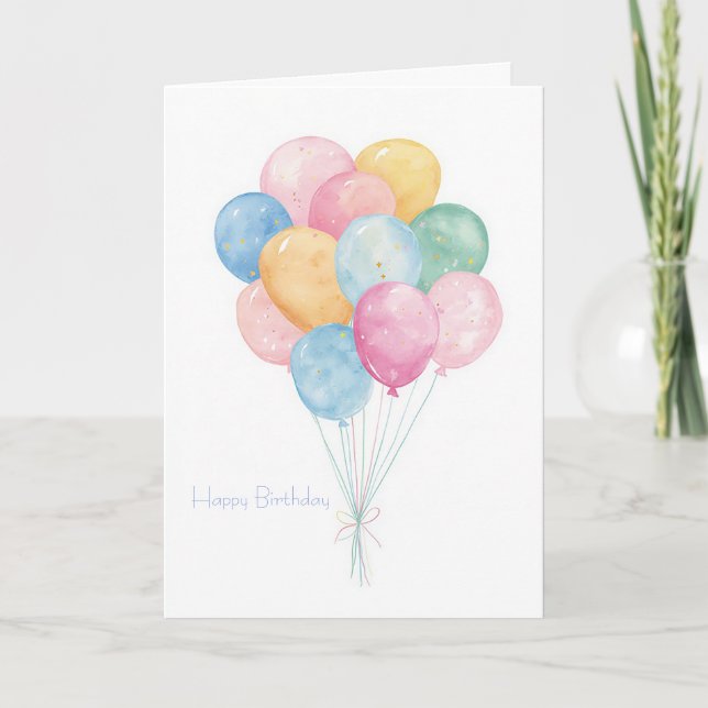 Carte d'anniversaire à l'aquarelle personnalisée (Devant)