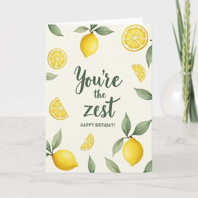 Carte d'anniversaire à l'aquarelle Zesty (Devant)