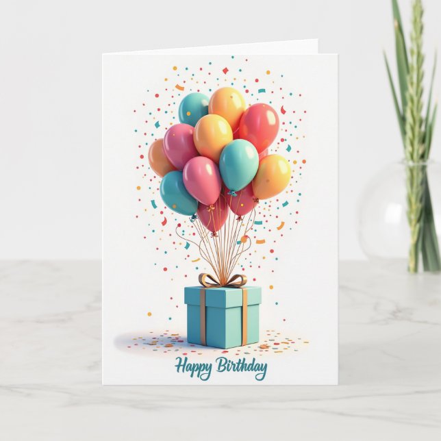 Carte d'anniversaire à l'arc doré joyeux (Devant)