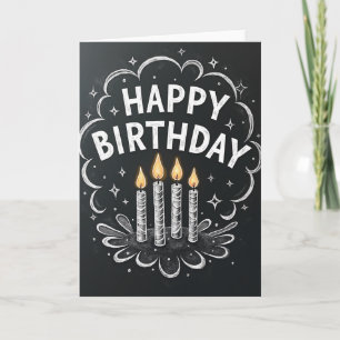 Carte d'anniversaire à l'art craie douce