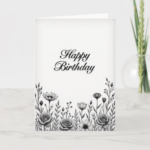 Carte d'anniversaire à l'eau-forte classique