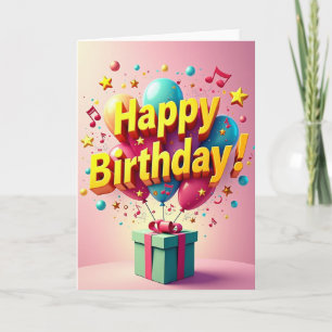 Carte d'anniversaire à l'éclat fantaisiste