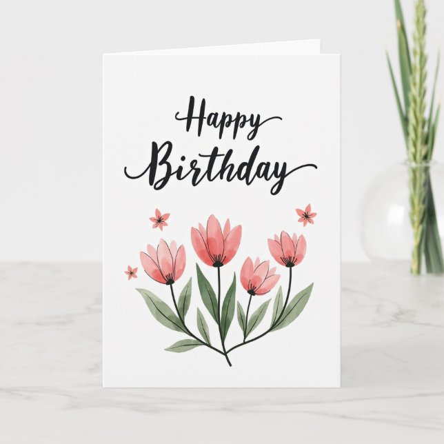 Carte d'anniversaire à l'écriture artisanale (Devant)