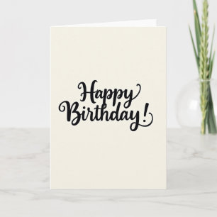 Carte d'anniversaire à lettrage serein