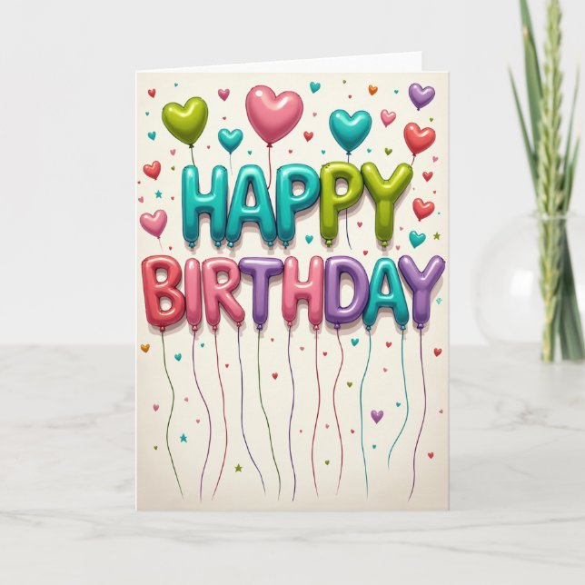 Carte d'anniversaire à lettre flottante (Devant)