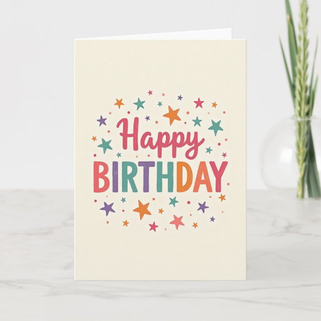 Carte d'anniversaire à lettre vibrante (Devant)