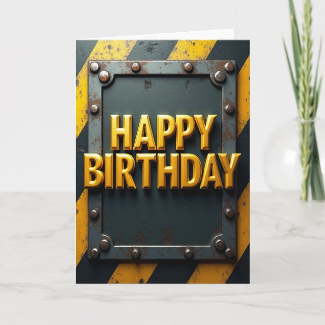 Carte d'anniversaire à lettres dorées (Devant)