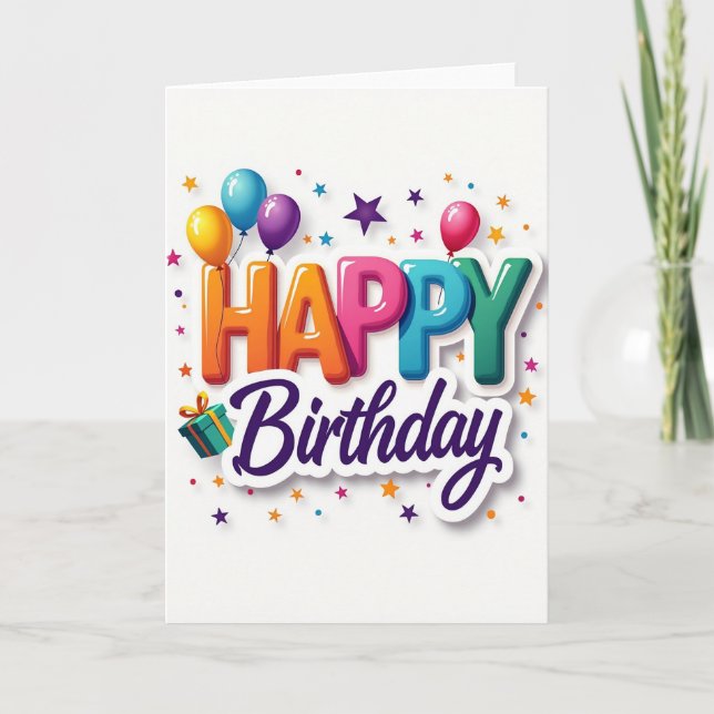Carte d'anniversaire à lettres gonflées (Devant)