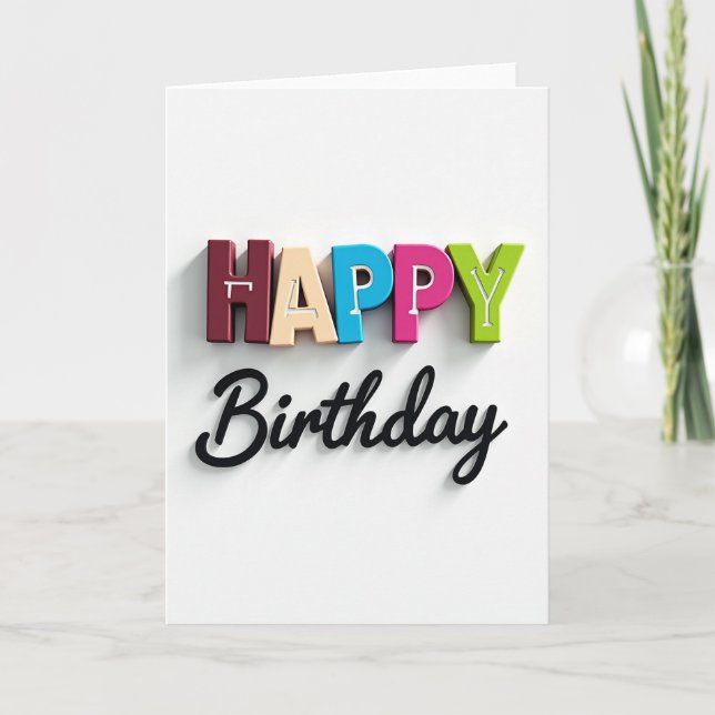 Carte d'anniversaire à lettres sculptées (Devant)