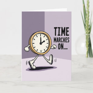 Carte d'anniversaire à l'horloge fantaisiste