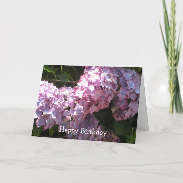 Carte d'anniversaire à l'hortensia (Devant)
