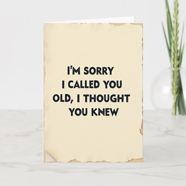 Carte d'anniversaire à l'humour de parchemin (Devant)