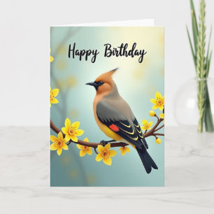 Carte d'anniversaire à l'oiseau huppé