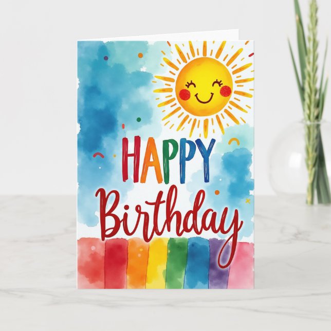 Carte d'anniversaire à l'orbite souriante (Devant)